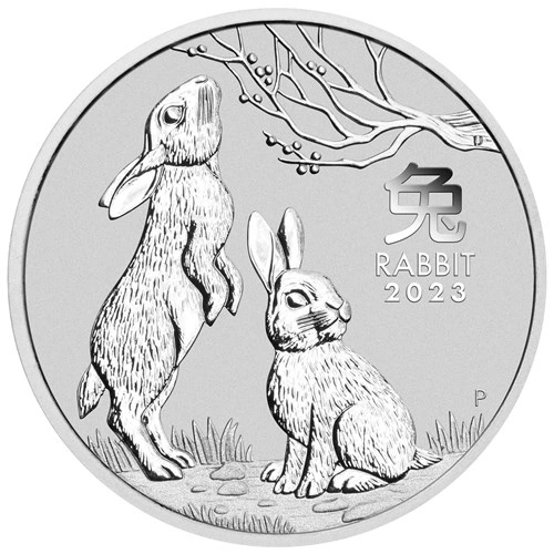 2023 Halve Ons Perth Mint Year of the Rabbit Zilveren Munt