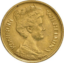 Gouden 5 gulden munt (Wilhelmina) 1912