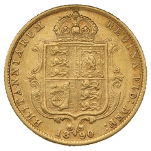 1/2 gouden Sovereign munt -Victoria jubileum portret - 1890