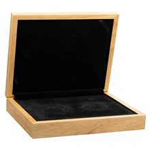 Grote EIken Geschenkdoos - 2 x 1 Ons Gouden Munt 33mm