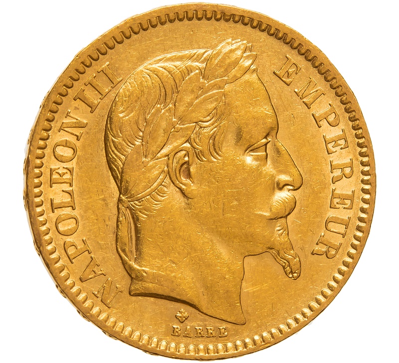 1862 20 French Francs - Napoleon III Laureate Head - BB