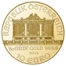 2024 1/10 Ons Oostenrijkse Gouden Philharmonic Munt