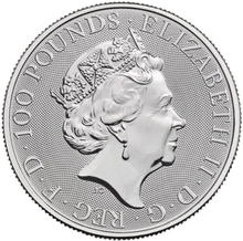 2021 1 Ons Platina White Horse of Hanover - Queen's Beast Munt