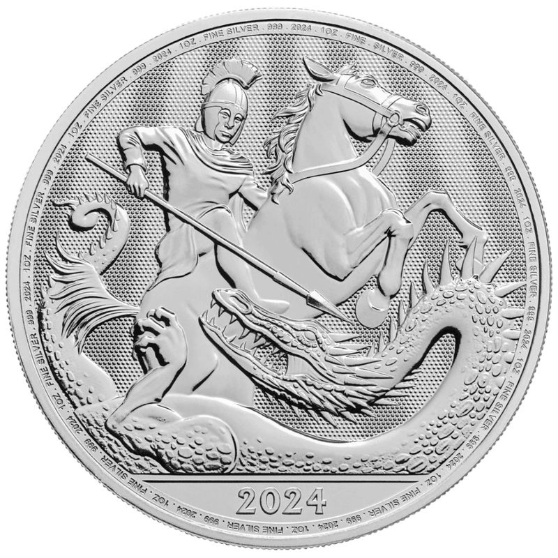 2024 1 troy ounce zilveren St George & the Dragon munt