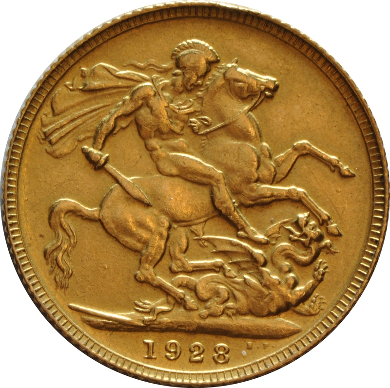 1928 Gold Sovereign Coin George V Melbourne