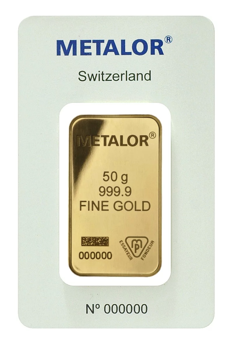 Metalor 50 Gram Goudbaar
