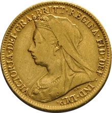 1897 Gold Half Sovereign - Victoria Old Head - London