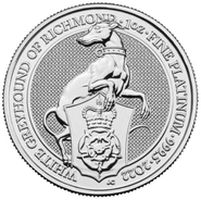 2022 1 Ons Platina White Greyhound of Richmond - Queen's Beast Munt