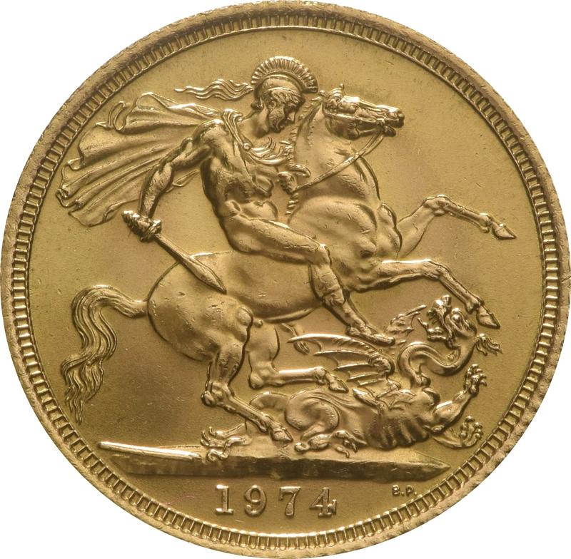 1974 Gold Sovereign Coin Elizabeth II Decimal Portrait