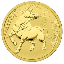 2021 Perth Mint Halve Ons Year of the Ox Gouden Munt