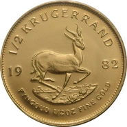 1982 Half Ounce Krugerrand Gold Coin