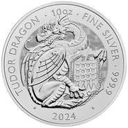2024 Tudor Draak - Tudor Beasts 10oz Zilveren Munt