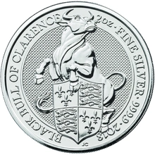 2 troy ounce zilveren Queen's Beast munt - Black Bull of Clarence - 2018