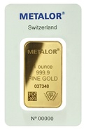 1 troy ounce goudbaar - Metalor