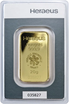 20 gram goudbaar - Heraeus
