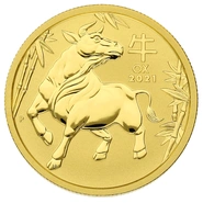 2021 Perth Mint Halve Ons Year of the Ox Gouden Munt