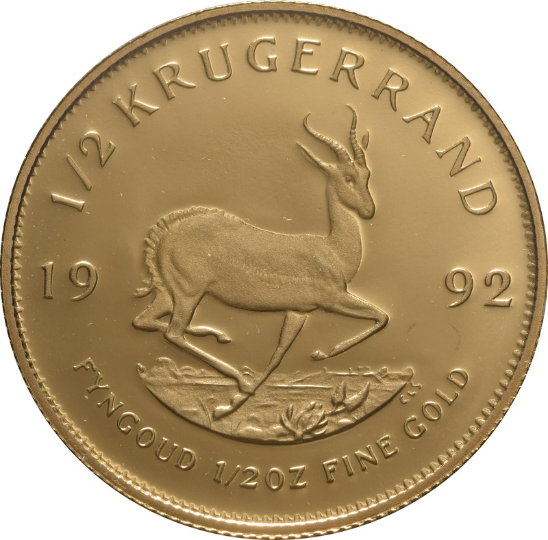 1992 Proof Half Ounce Krugerrand Gold Coin