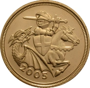 2005 Gold Half Sovereign Elizabeth II Fourth Head