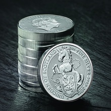 2 troy ounce zilveren Queen's Beast munt - Unicorn of Scotland - 2018