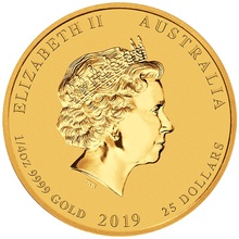 1/4 troy ounce gouden Lunar munt 2019 - Jaar van het varken