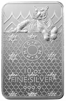 10oz Zilveren Bar PAMP Koninklijke Bengaalse Tijger