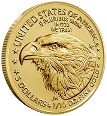 2026 1/10 troy ounce gouden American Eagle munt