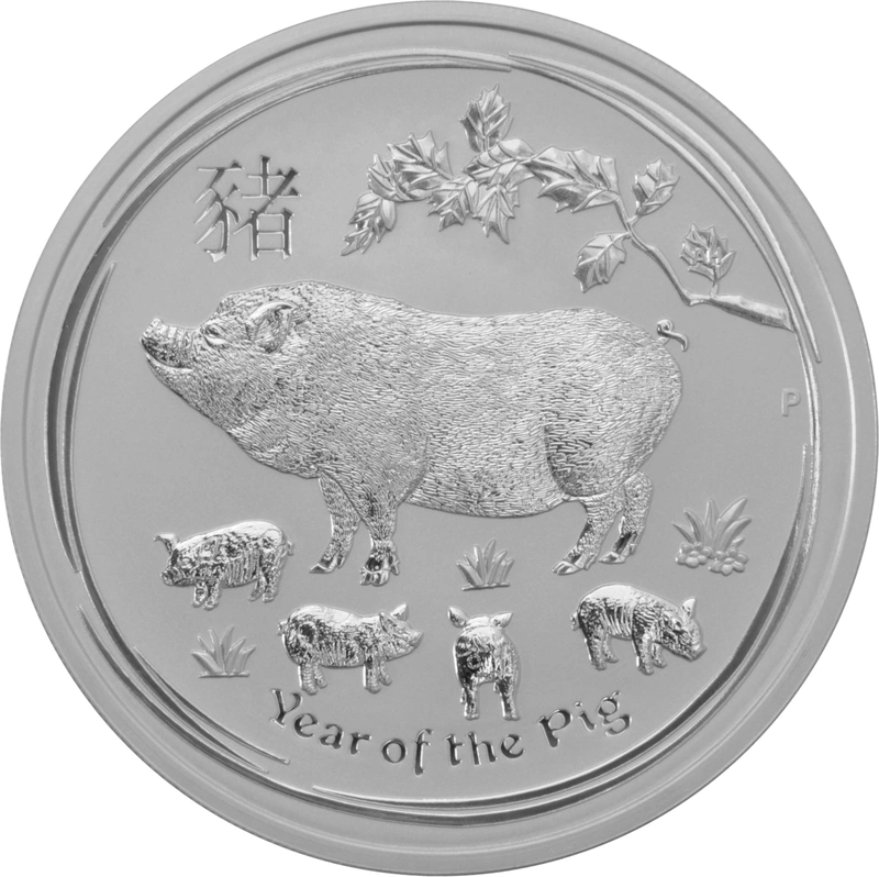 2 troy ounce zilveren Lunar munt - Varken - 2019