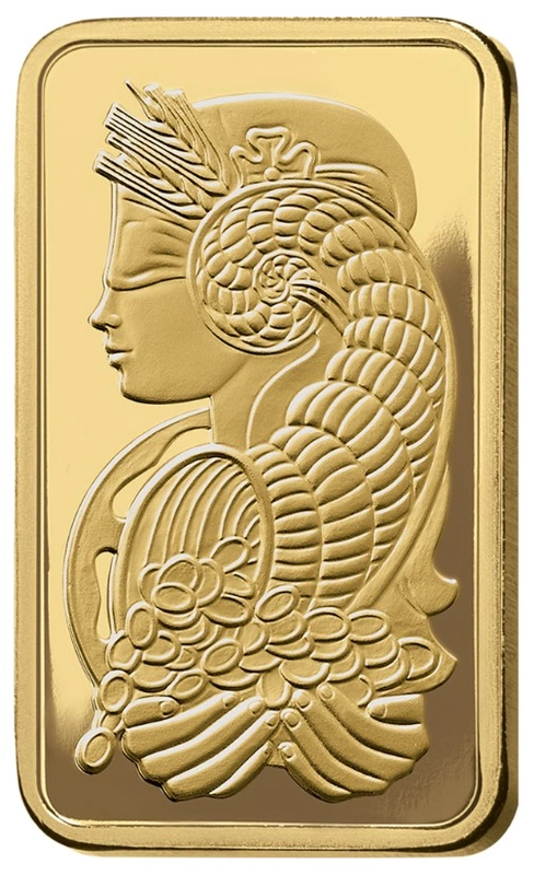 10oz Gold Bar PAMP Lady Fortuna Minted