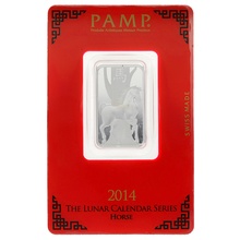 10 gram zilverbaar - PAMP Suisse 2014 - Jaar van het paard