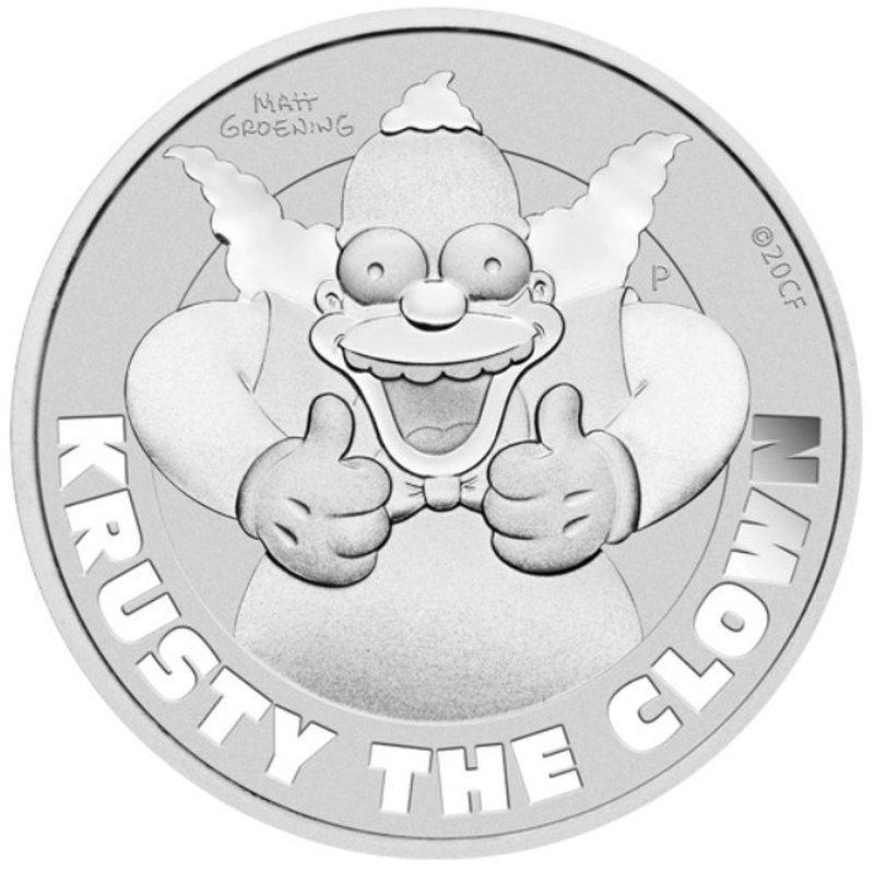 2020 Krusty The Clown Tuvalu 1 Ons Zilveren Munt