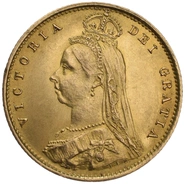 Half Sovereign Victoria Jubilee Head Shield Back