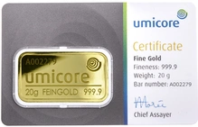 20 gram goudbaar Umicore