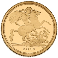 2015 Boxed Quarter Sovereign Gold Proof Coin