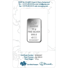 10 gram zilverbaar - PAMP Suisse