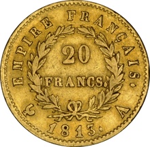 20 French Francs - Napoleon (I) Laureate Head 1807-1815