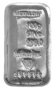 100 gram zilverbaar - Metalor