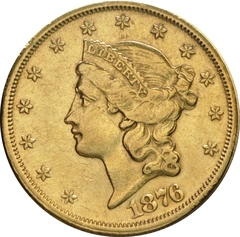 1876 gouden American Double Eagle (20 Dollar) munt Liberty Head San Francisco