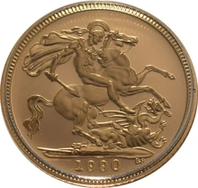 1990 Gold Half Sovereign Elizabeth II third Head - Proof no box