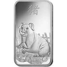 1 troy ounce zilverbaar PAMP - Varken - 2019