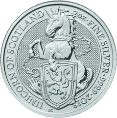 Zilveren Queen's Beast munten
