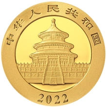 2022 1g Gouden Chinese Panda Munt