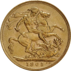 1905 gouden Sovereign munt Edward VII Londen