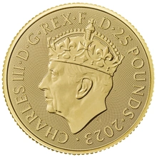 2023 Kroning £25 Gouden Kwart Ons Munt