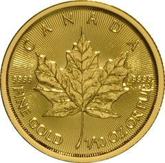 2017 1/10 troy ounce gouden Maple Leaf munt
