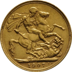 1907 gouden Sovereign munt Edward VII Perth