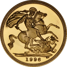 1996 Gold Half Sovereign Elizabeth II third Head - Proof no box