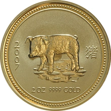 2007 2oz Year of the Pig Lunar Gold Coin
