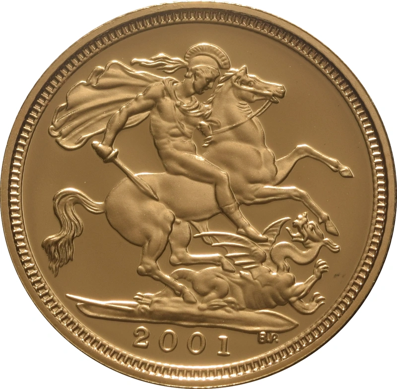 2001 Gold Half Sovereign Elizabeth II Fourth Head - Proof no box