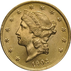 1903 gouden American Double Eagle (20 Dollar) munt Liberty Head Philadelphia
