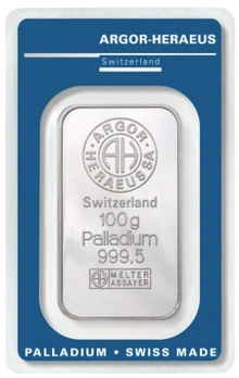 Argor-Heraeus 100 Gram Palladiumbaar